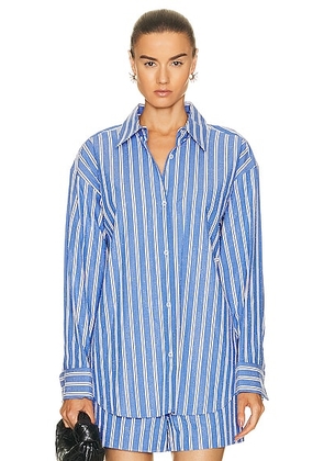 Alexander Wang Beaded Shirt in Blue & White - Blue. Size L (also in ).