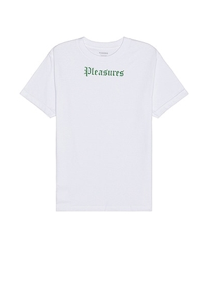 Pleasures Pub T-shirt in White - White. Size M (also in S).