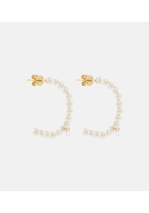Persée 18kt gold hoop earrings with pearls and diamonds