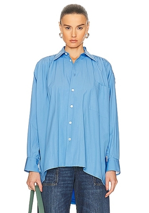 Bottega Veneta Compact Cotton Shirt in Admiral - Baby Blue. Size 34 (also in 38, 40).