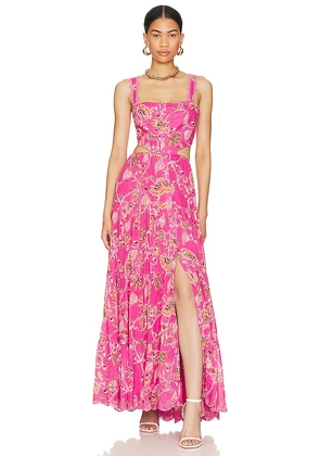 HEMANT AND NANDITA Long Dress in Pink. Size XL.