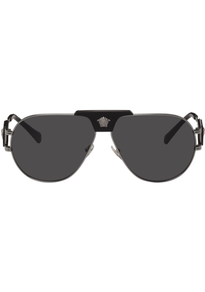 Versace Gunmetal Special Project Aviator Sunglasses