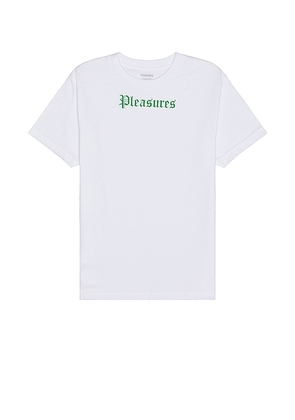 Pleasures Pub T-shirt in White. Size S.