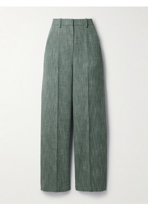 Co - Wool-blend Straight-leg Pants - Green - US0,US2,US4,US6,US8,US10