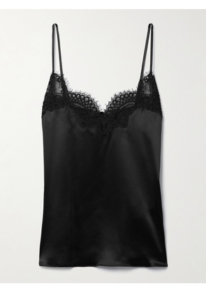 Co - Corded Lace-trimmed Silk-satin Camisole - Black - x small,small,medium,large,x large