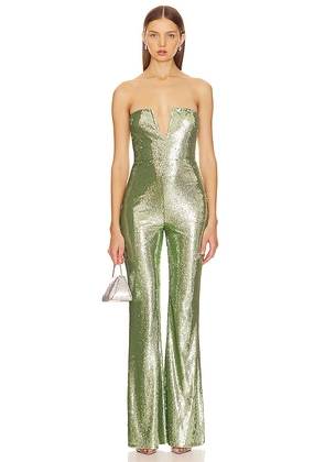 Lovers and Friends Siobhan Sequin Jumpsuit in Green. Size M, S, XS.