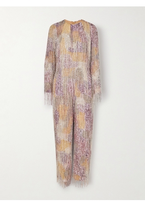 Ashish - Fringed Embellished Georgette Jumpsuit - Multi - x small,small,medium,large