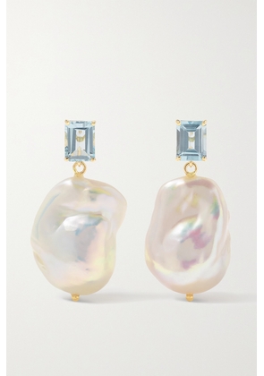 Mateo - 14-karat Gold, Topaz And Pearl Earrings - White - One size