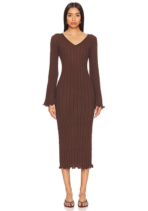 SNDYS Serna Dress in Brown. Size M, S, XL, XS, XXL, XXS.