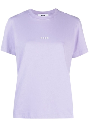 MSGM logo-print cotton T-shirt - Purple