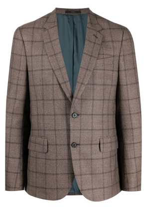 Paul Smith check-print wool blazer - Brown