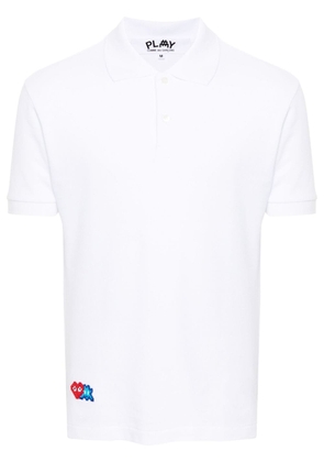 Comme Des Garçons Play x the Artist Invader pixelated-appliqué polo shirt - White