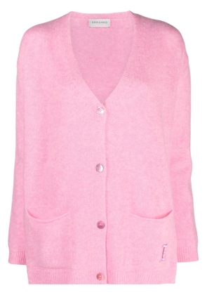 ERMANNO FIRENZE V-neck wool-cashmere blend cardigan - Pink