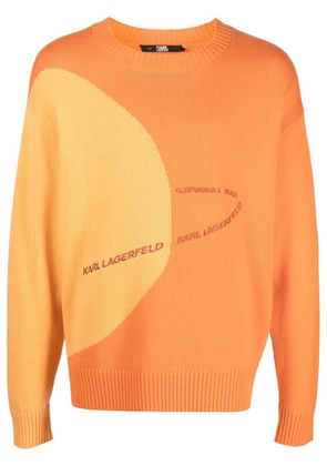 Karl Lagerfeld Mars logo-knit jumper - Orange