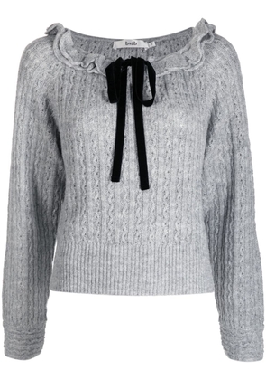 b+ab ribbon-fastening open-knit jumper - Grey