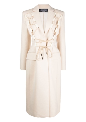 Jacquemus lace-up tailored mid-length coat - Neutrals