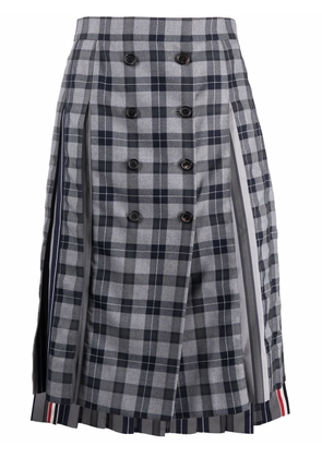 Thom Browne TB tartan pleated skirt - Grey