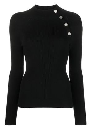 MOSCHINO JEANS long-sleeve ribbed-knit jumper - Black