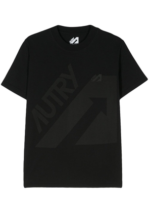 Autry appliqué-logo cotton T-shirt - Black