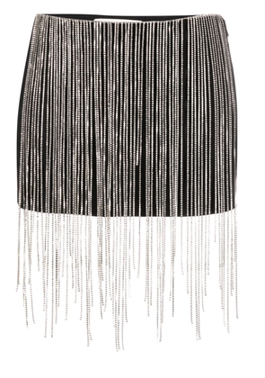 Loulou Taylor crystal-fringe miniskirt - Black