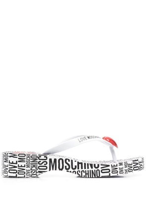 Love Moschino logo-print open-toe mules - White
