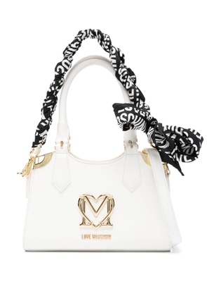 Love Moschino logo-plaque tote bag - White