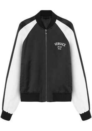 Versace logo-embroidered bomber jacket - Black