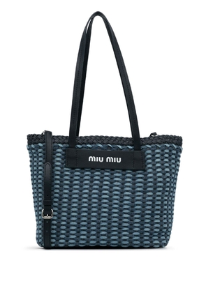 Miu Miu Pre-Owned 2010-2023 woven denim tote bag - Blue