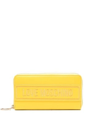 Love Moschino logo-patch faux-leather wallet - Yellow