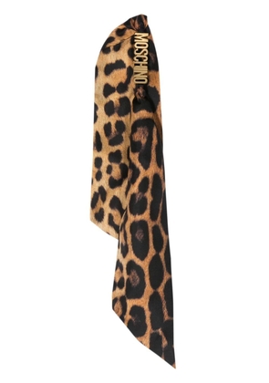 Moschino animal-print silk scarf - Black