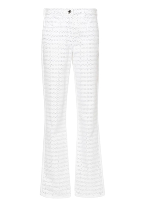 Genny rhinestone-embellished straight-leg jeans - White