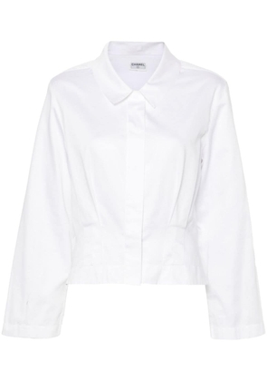 CHANEL Pre-Owned 2000s pleated poplin shirt - White