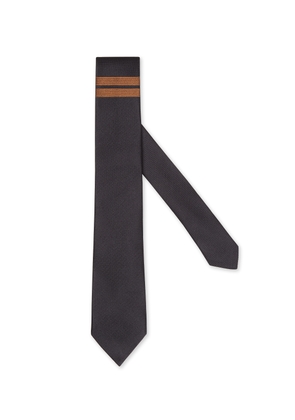 Black Jacquard Zegna 232 Road Brand Mark Silk Tie