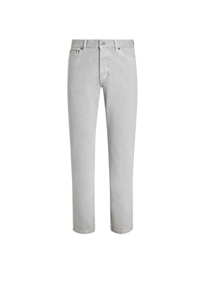Grey Mélange Marbled Cotton Roccia Jeans