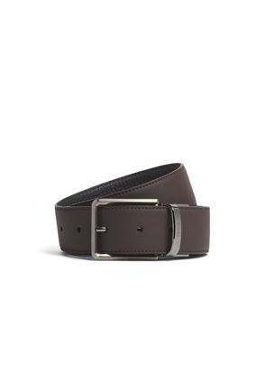 Dark Brown and Black Reversible Leather Belt