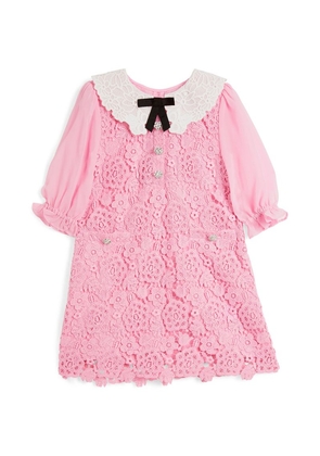 Self-Portrait Kids Lace-Collar Embellished Dress (3-12 Years)