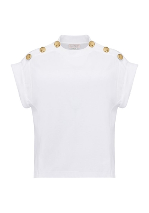 Alexander Mcqueen Cotton Button-Detail T-Shirt