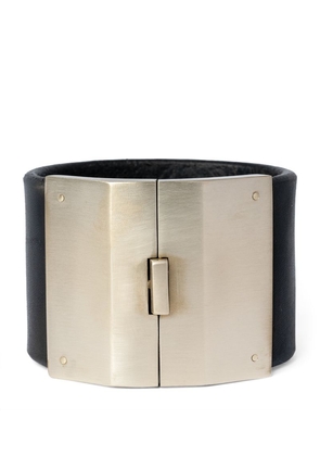 Parts Of Four Leather Wide Box Lock Bangle