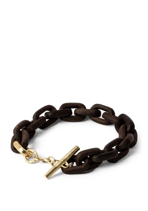 Parts Of Four Gold-Plated Brass And Rosewood Toggle Chain Bracelet