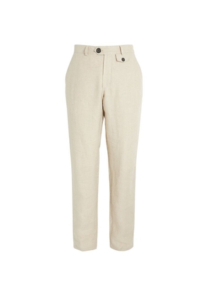 Oliver Spencer Linen Wide-Leg Tailored Trousers