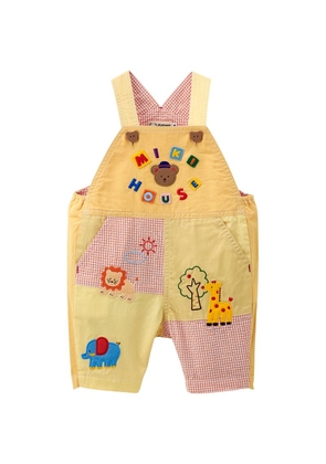 Miki House Bear-Button Dungarees (6-36 Months)