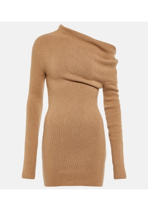 Ferragamo Cashmere-blend one-shoulder mini dress