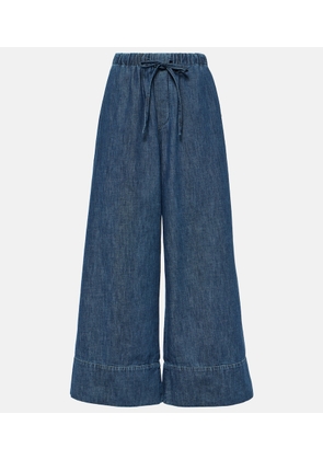 Valentino High-rise chambray wide-leg jeans