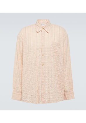 Our Legacy Borrowed checked cotton-blend seersucker shirt