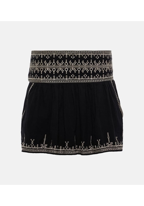 Marant Etoile Picadilia embroidered cotton miniskirt