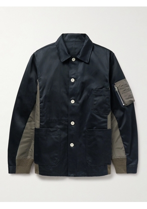 Sacai - Zip-Detailed Panelled Cotton-Twill and Nylon Jacket - Men - Blue - 1