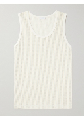 Sunspel - Knitted Cotton-Mesh Vest - Men - White - S