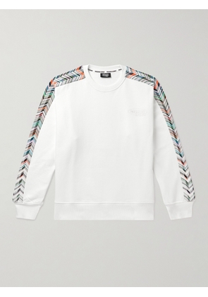 Missoni - Logo-Embroidered Striped Cotton-Jersey Sweatshirt - Men - White - S