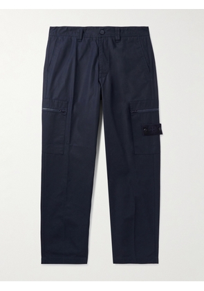 Stone Island - Ghost Wide-Leg Logo-Appliquéd Cotton Cargo Trousers - Men - Blue - UK/US 28