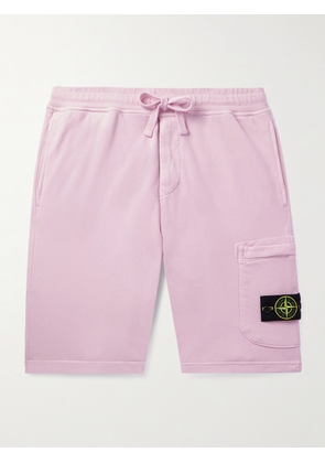Stone Island - Straight-Leg Logo-Appliquéd Cotton-Jersey Drawstring Shorts - Men - Pink - S